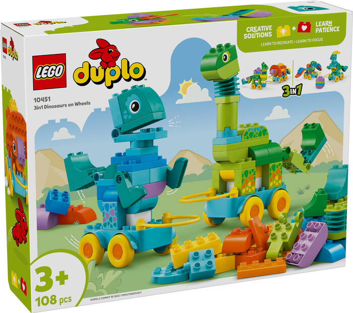 10451 LEGO® DUPLO® 3’ü 1 Arada Tekerlekli Dinozorlar - 2