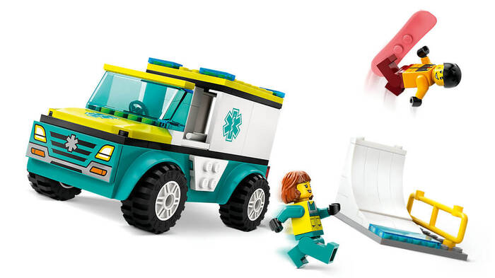 60403 LEGO® City Acil Ambulansı ve Snowboardcu - 3