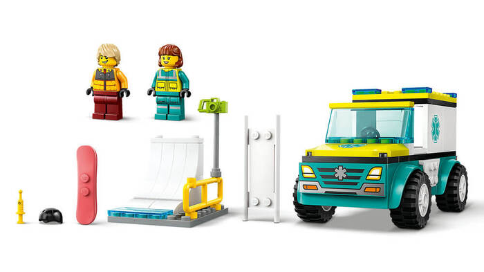 60403 LEGO® City Acil Ambulansı ve Snowboardcu - 5