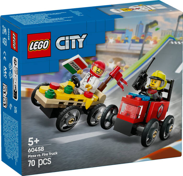 60458 LEGO® City Pizza Arabası İtfaiye Kamyonuna Karşı Yarış Arabası Paketi - 2