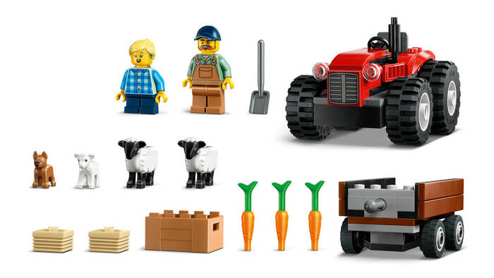 60461 LEGO® City Römorklu Kırmızı Çiftlik Traktörü ve Koyun - 5